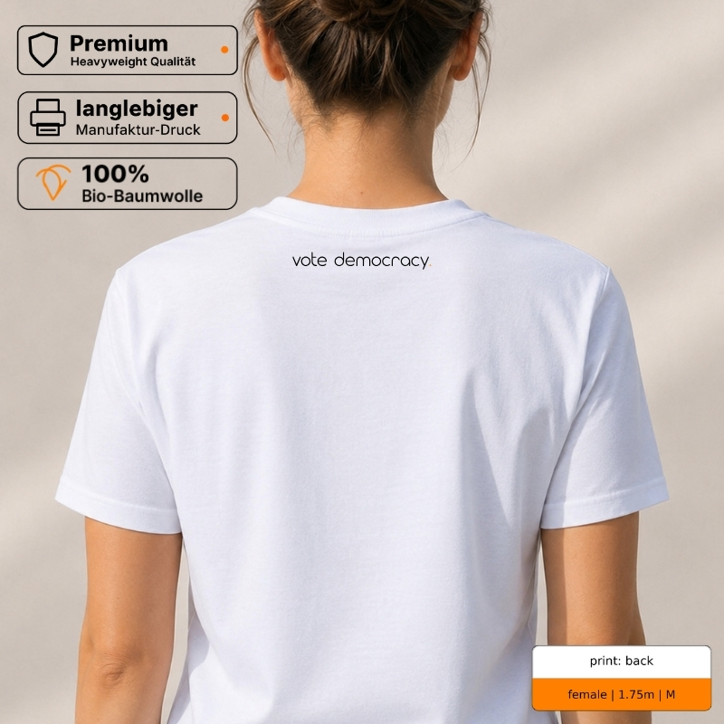 Premium T-Shirt „menschenwürde. kein kleingedrucktes.“ mit Front- und Backprint
